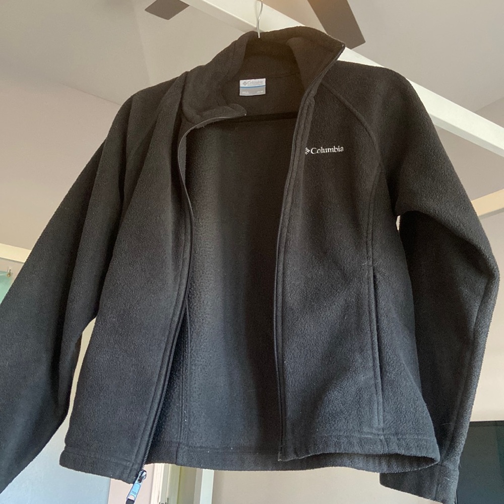 Columbia black fleece zip up size 14/16